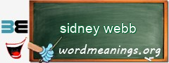 WordMeaning blackboard for sidney webb